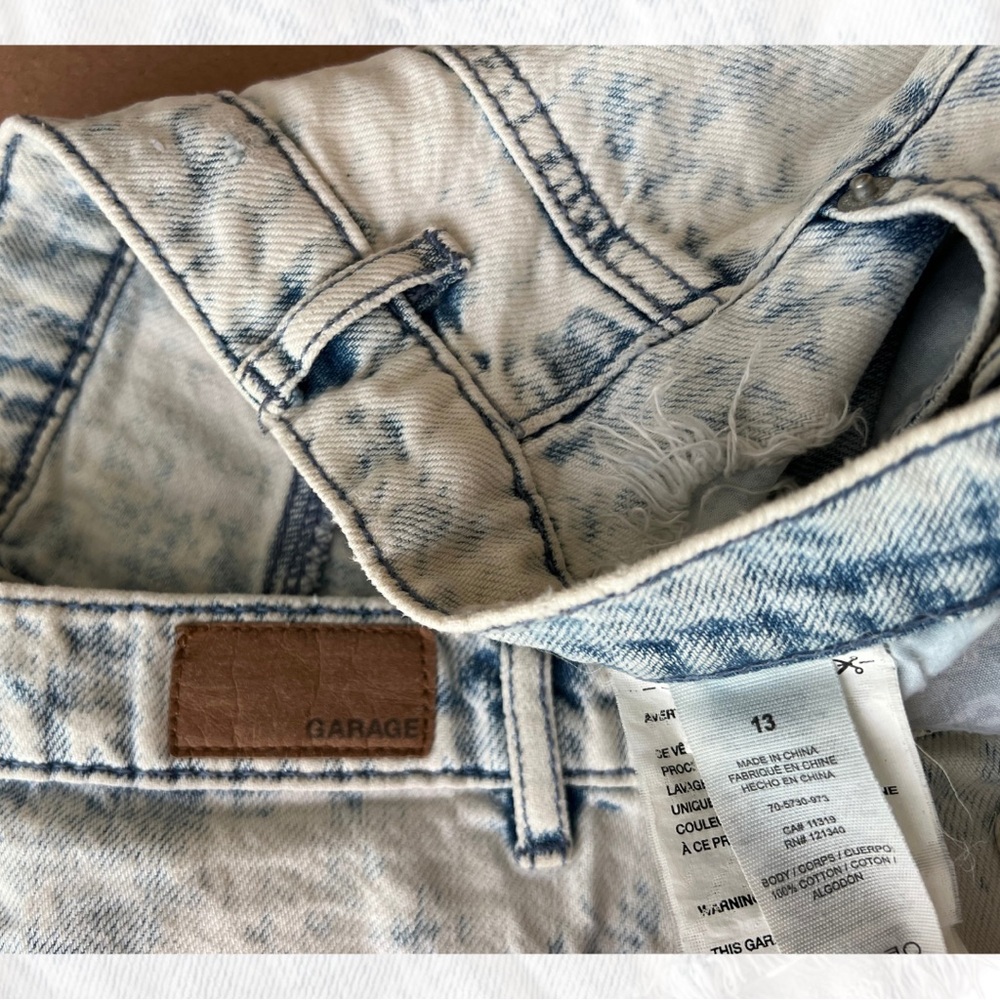 Garage Light Blue Distressed Jean Shorts - Picture 2 of 3